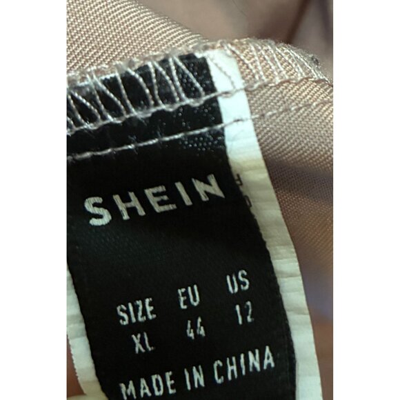 High-Waisted Light Mauve Tie-Waist Trousers By Shein XL Women's Size 12 - Picture 2 of 2